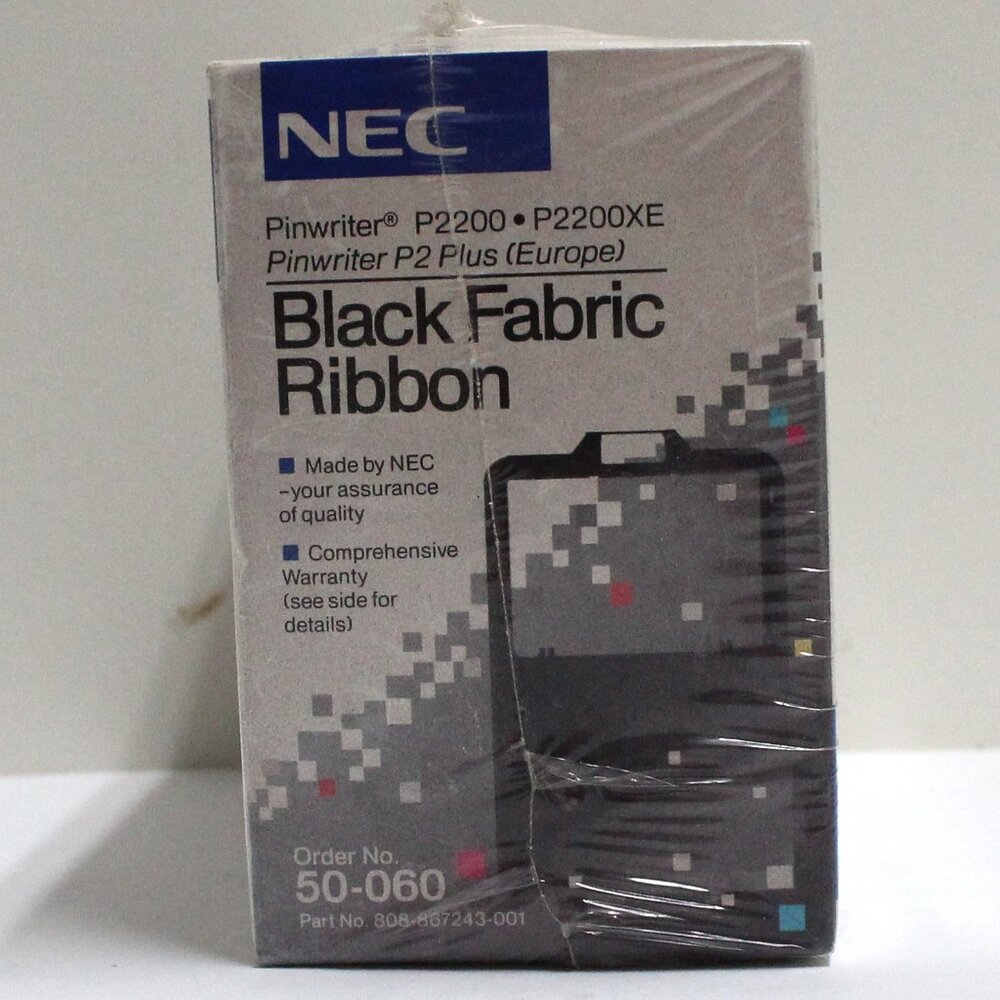 NEC Pinwriter P2200, P2200XE Black Fabric Ribbons (6) Sealed Old Stock